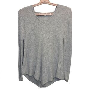 Soft Joie Women's XS Hooded Wool Blend Asymmetrical Long Sleeve Tunic Top Grey